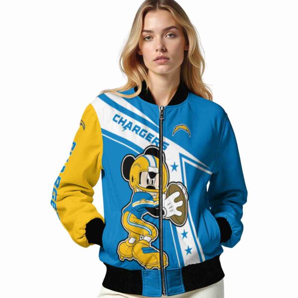 custom los angeles chargers mickey football blue white jacket latest model