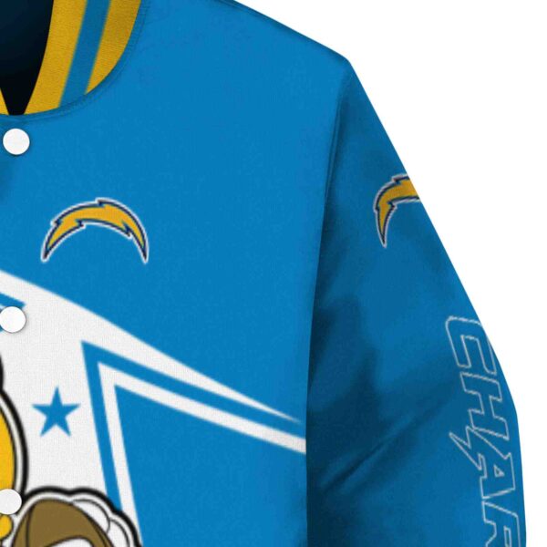 custom los angeles chargers mickey football blue white jacket premium grade