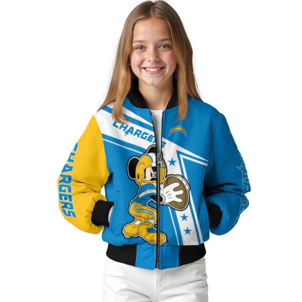 custom los angeles chargers mickey football blue white jacket top rated
