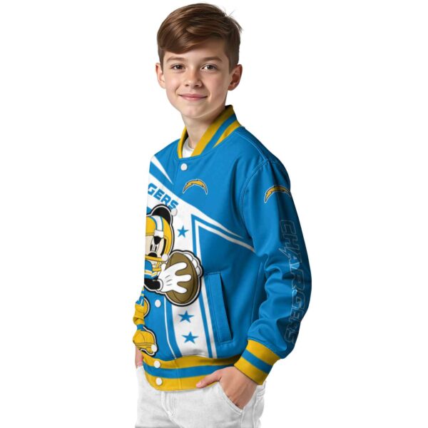 custom los angeles chargers mickey football blue white jacket trendy