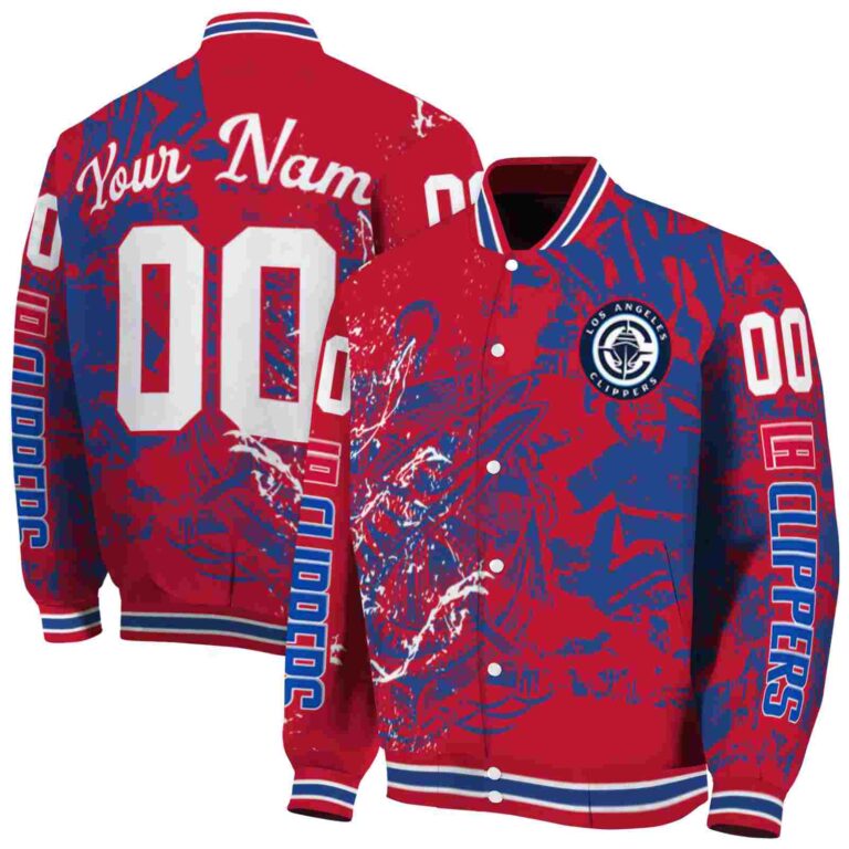 custom los angeles clippers fishing art red jacket fashion forward