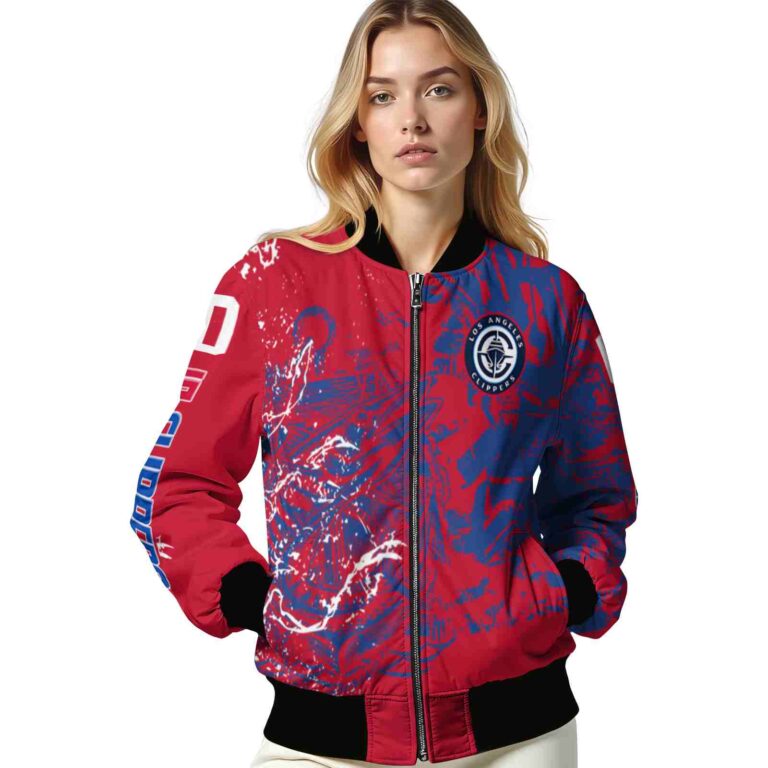 custom los angeles clippers fishing art red jacket latest model
