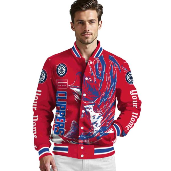 custom los angeles clippers fishing passion red white jacket high quality