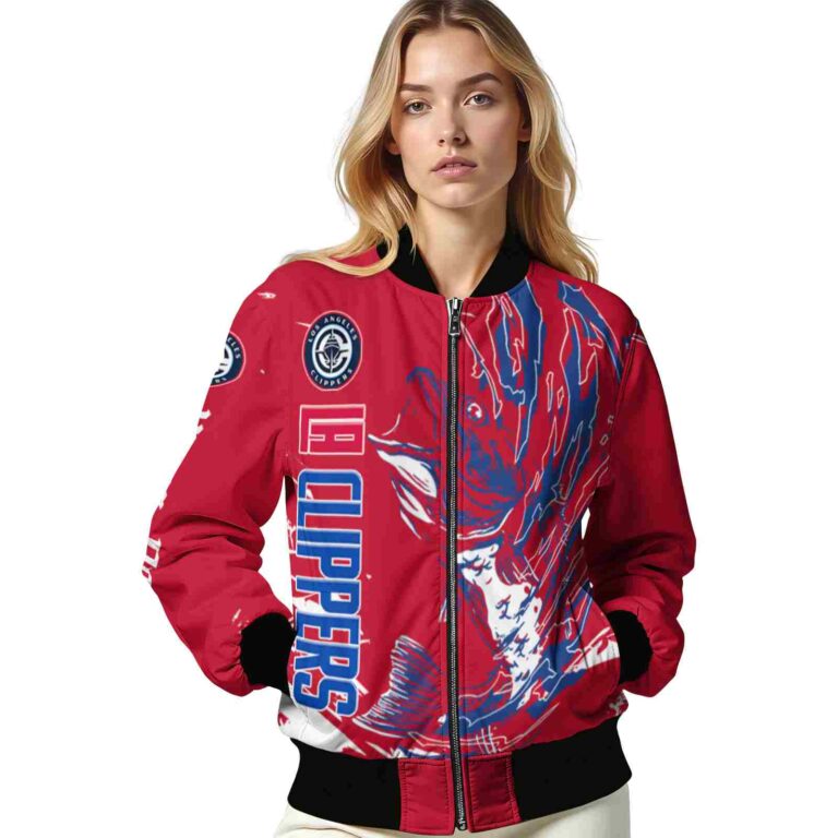 custom los angeles clippers fishing passion red white jacket latest model