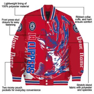custom los angeles clippers fishing passion red white jacket new arrival