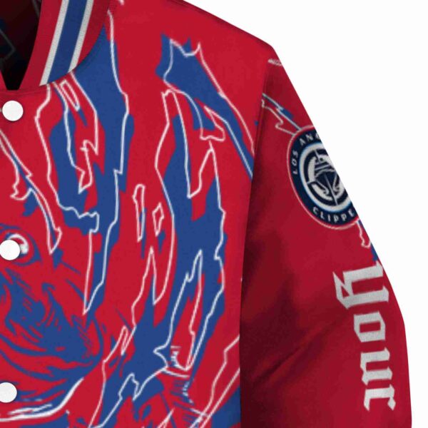 custom los angeles clippers fishing passion red white jacket premium grade