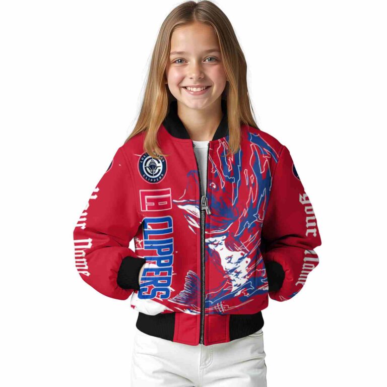 custom los angeles clippers fishing passion red white jacket top rated