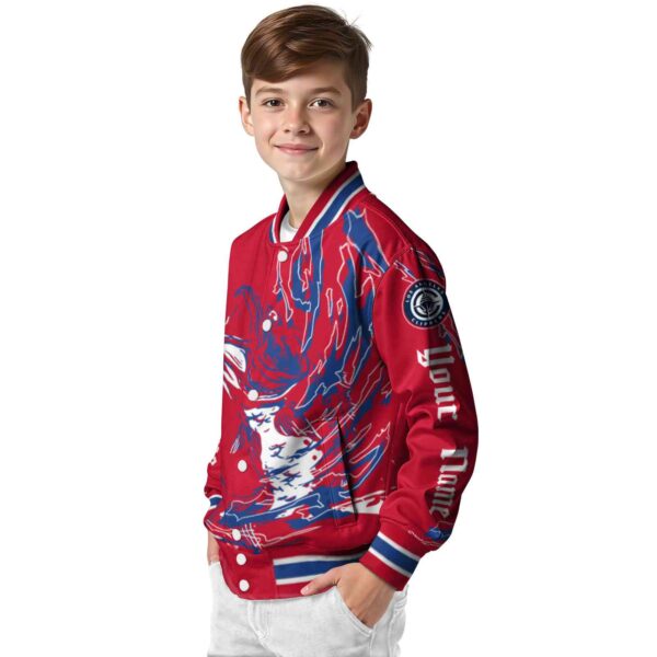 custom los angeles clippers fishing passion red white jacket trendy