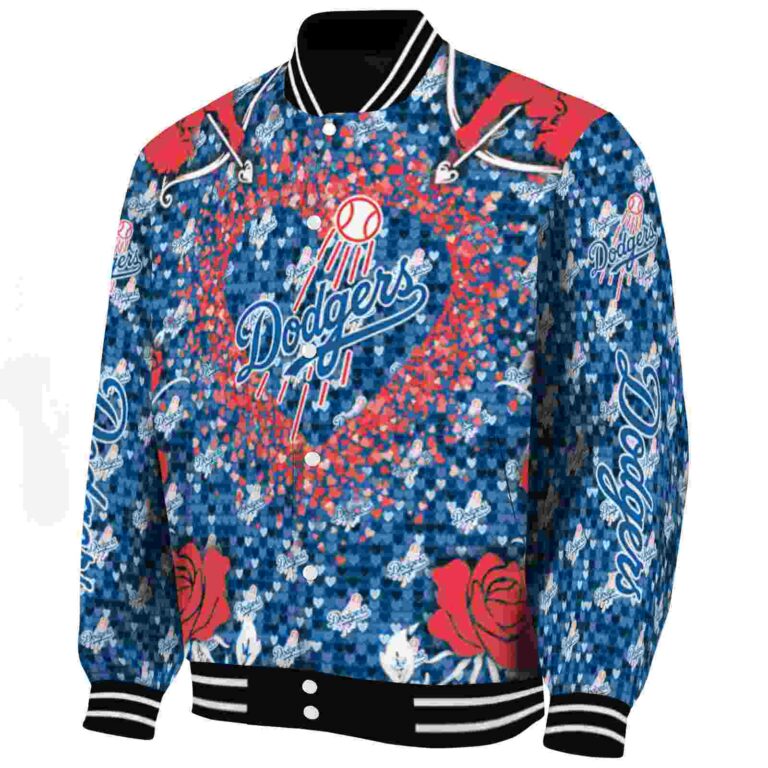 custom los angeles dodgers heart explosion blue jacket best selling