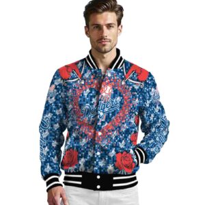 custom los angeles dodgers heart explosion blue jacket high quality