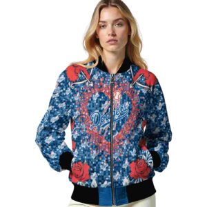 custom los angeles dodgers heart explosion blue jacket latest model