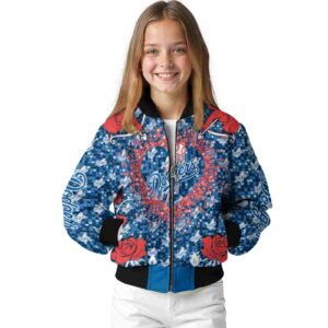 custom los angeles dodgers heart explosion blue jacket top rated