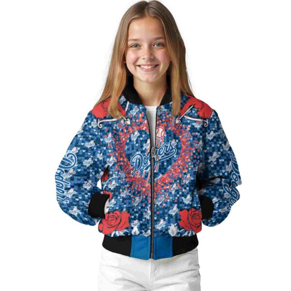 custom los angeles dodgers heart explosion blue jacket top rated