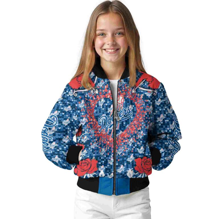 custom los angeles dodgers heart explosion blue jacket top rated