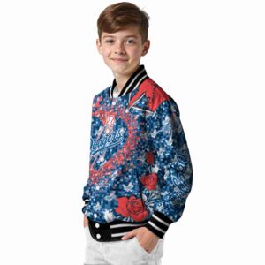 custom los angeles dodgers heart explosion blue jacket trendy
