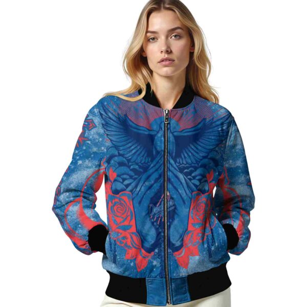 custom los angeles dodgers praying hands blue jacket latest model