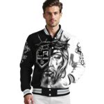 custom los angeles kings jesus tears black white jacket best selling