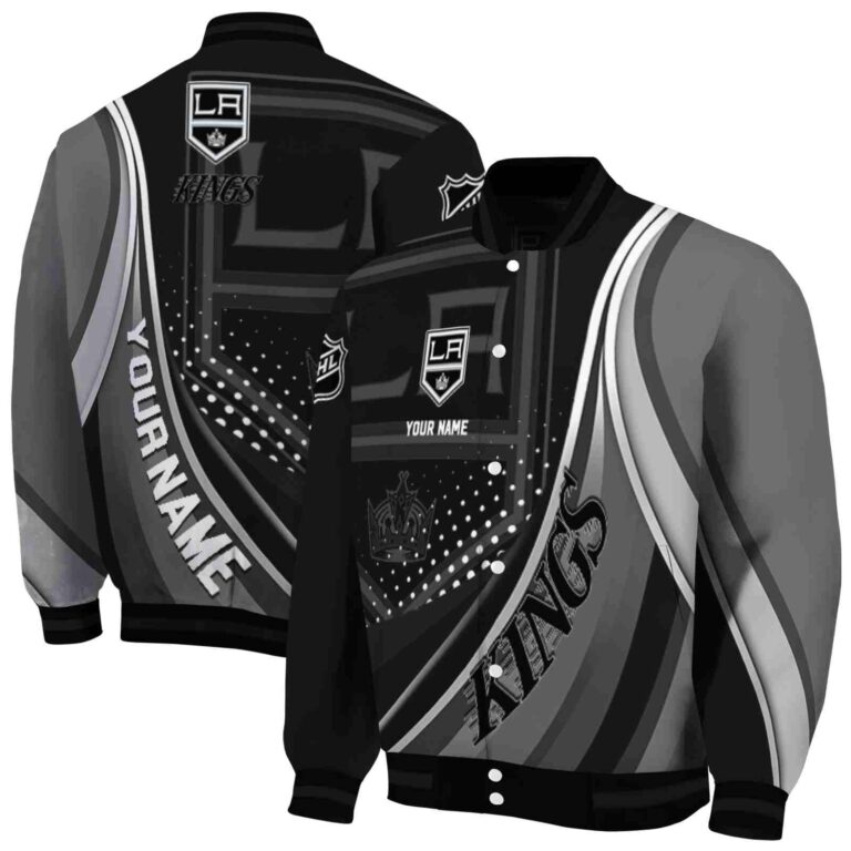 custom los angeles kings wave patterns black jacket fashion forward