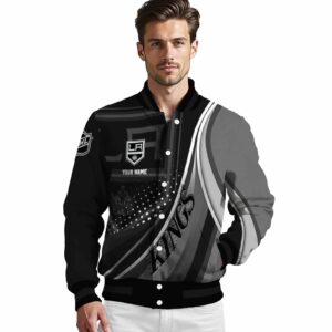 custom los angeles kings wave patterns black jacket high quality