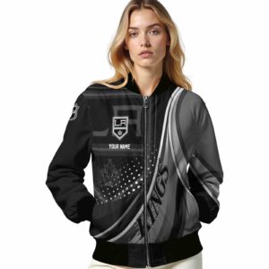 custom los angeles kings wave patterns black jacket latest model