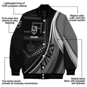 custom los angeles kings wave patterns black jacket new arrival