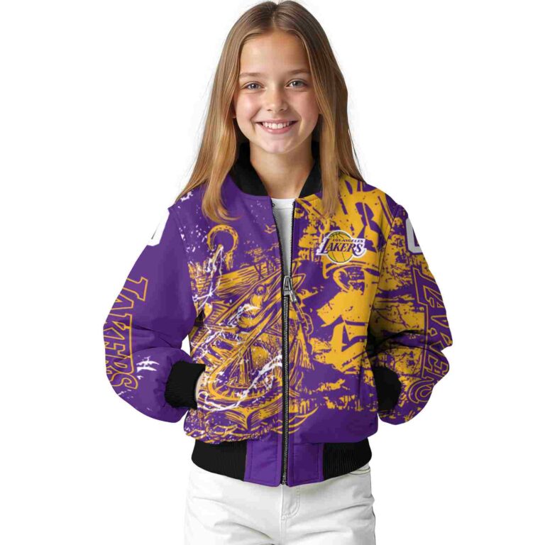 custom los angeles lakers fishing art purple jacket top rated