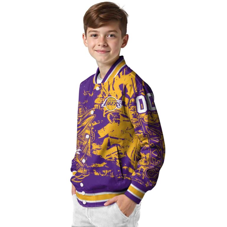 custom los angeles lakers fishing art purple jacket trendy