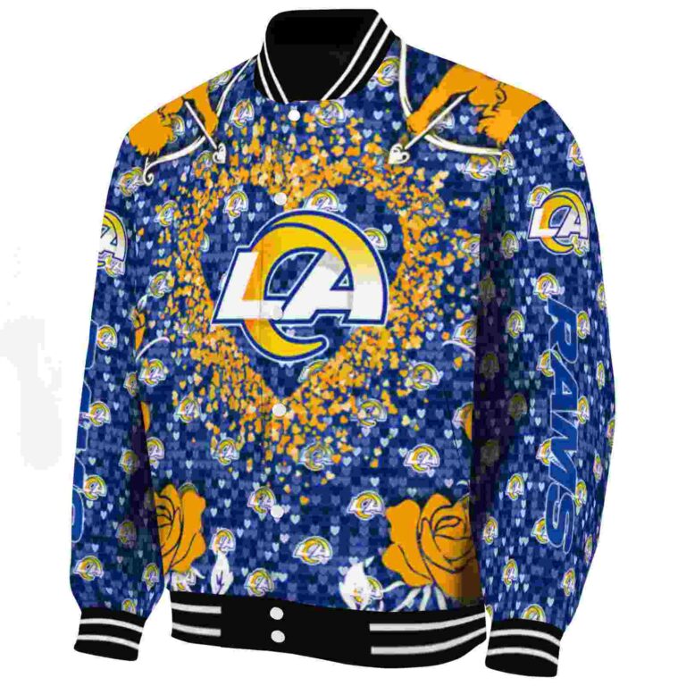 custom los angeles rams heart explosion blue jacket best selling