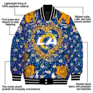 custom los angeles rams heart explosion blue jacket new arrival