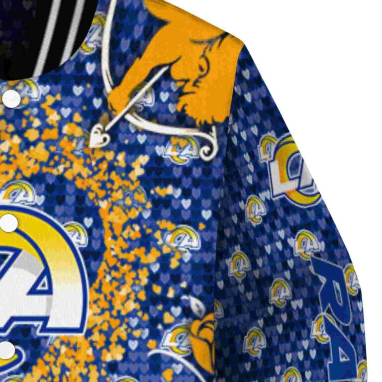 custom los angeles rams heart explosion blue jacket premium grade