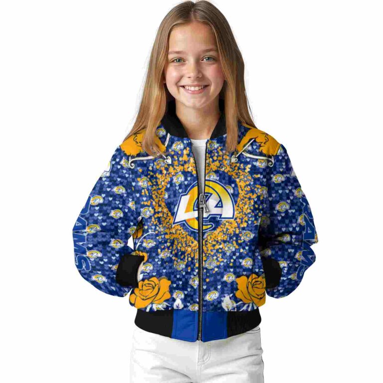 custom los angeles rams heart explosion blue jacket top rated
