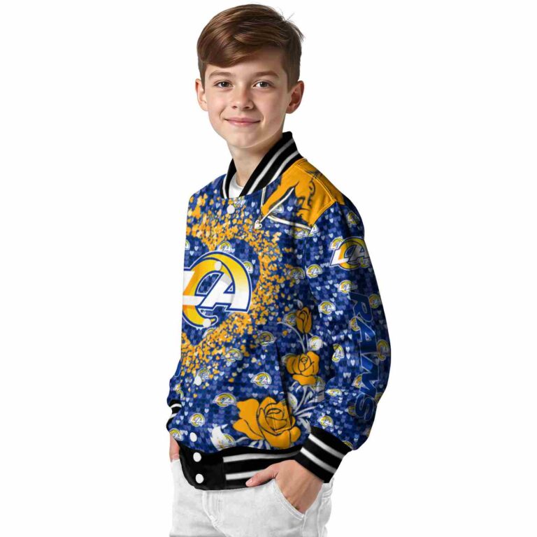 custom los angeles rams heart explosion blue jacket trendy