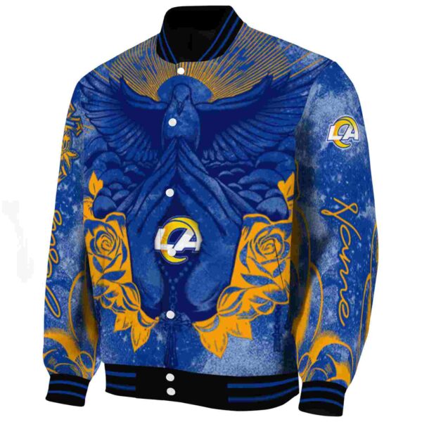 custom los angeles rams praying hands blue jacket best selling