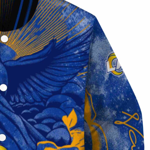 custom los angeles rams praying hands blue jacket premium grade