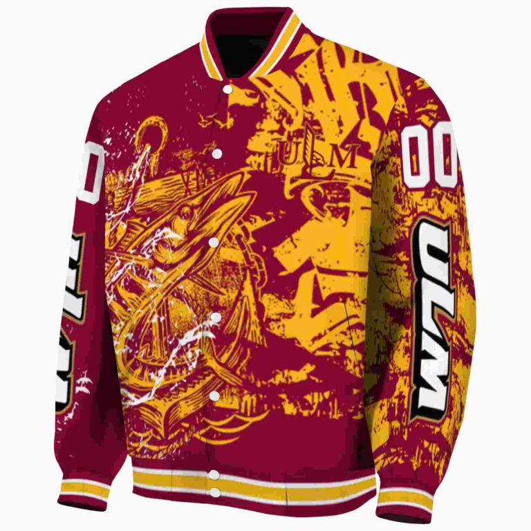 custom louisiana monroe warhawks fishing art red jacket best selling