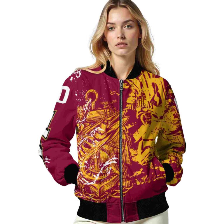 custom louisiana monroe warhawks fishing art red jacket latest model