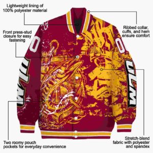 custom louisiana monroe warhawks fishing art red jacket new arrival