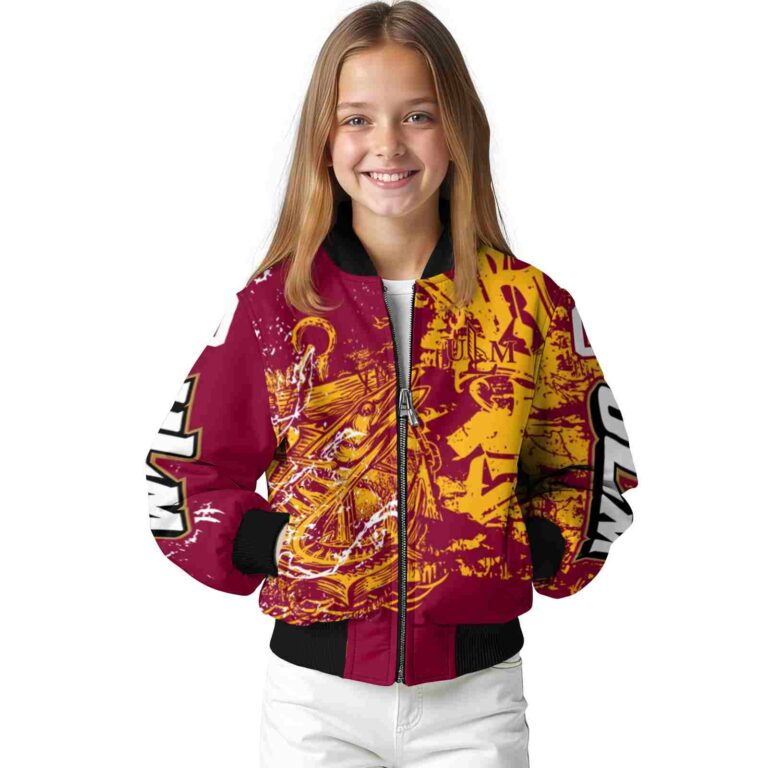 custom louisiana monroe warhawks fishing art red jacket top rated