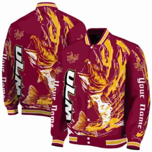 custom louisiana monroe warhawks fishing passion red white jacket fashion forward