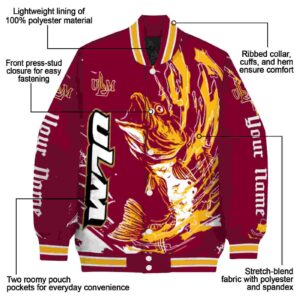 custom louisiana monroe warhawks fishing passion red white jacket new arrival