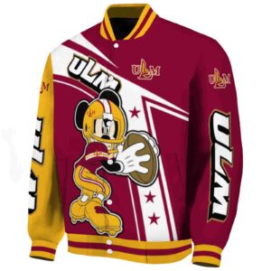 custom louisiana monroe warhawks mickey football red white jacket best selling