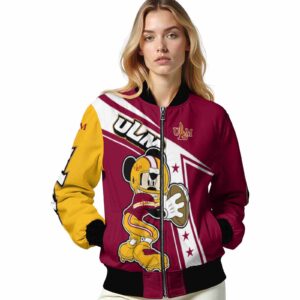 custom louisiana monroe warhawks mickey football red white jacket latest model