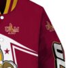 custom louisiana monroe warhawks mickey football red white jacket premium grade