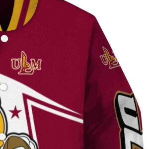custom louisiana monroe warhawks mickey football red white jacket premium grade
