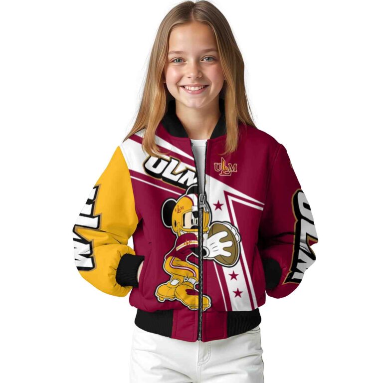 custom louisiana monroe warhawks mickey football red white jacket top rated