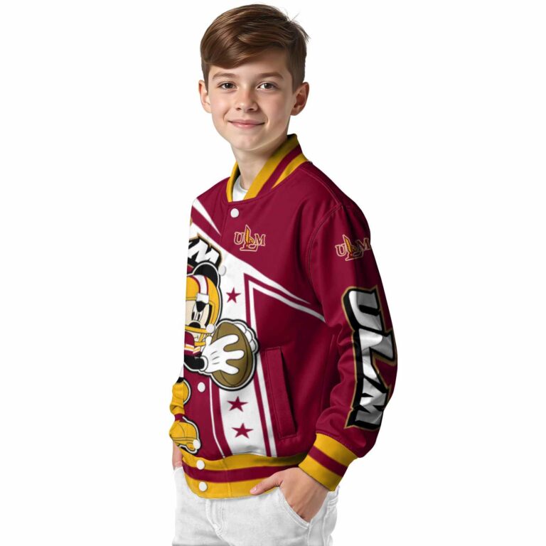 custom louisiana monroe warhawks mickey football red white jacket trendy
