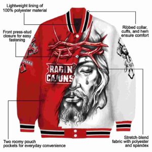 custom louisiana ragin cajuns jesus tears red white jacket new arrival