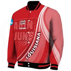 custom louisiana ragin cajuns wave patterns red jacket best selling