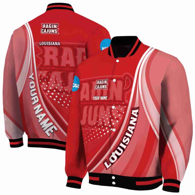 custom louisiana ragin cajuns wave patterns red jacket fashion forward