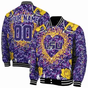 custom lsu tigers heart explosion purple jacket fashion forward
